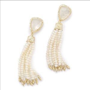 Kendra Scott Tassel white/gold earrings